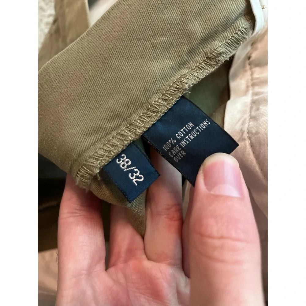 VTG Polo Ralph Lauren Men's Chino Pants 38x32 Khaki Tan Straight Leg Flat Front